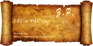 Zám Péter névjegykártya