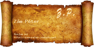 Zám Péter névjegykártya