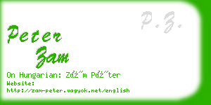 peter zam business card
